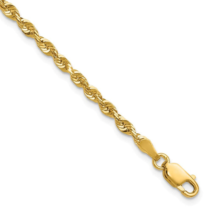 10K Yellow Gold 2.75mm Ultra D.C. Lightweight Rope Chain Size 7