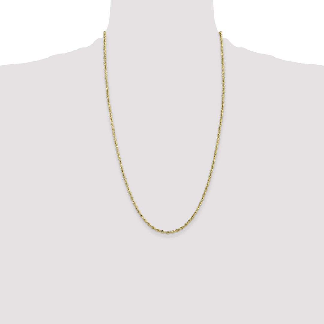 10K Yellow Gold 2.8mm Semi-Solid Rope Chain