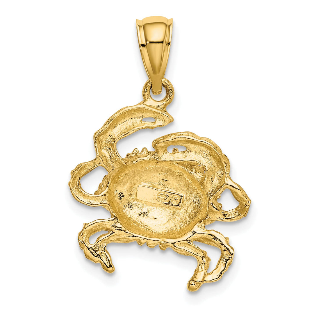 10K Yellow Gold 2-D Crab Charm, Small