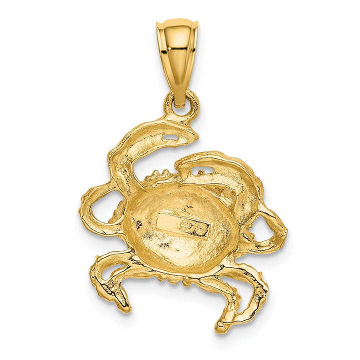 10K Yellow Gold 2-D Crab Charm, Small
