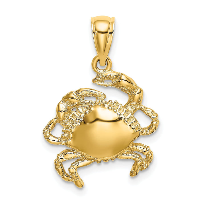 10K Yellow Gold 2-D Crab Charm, Small