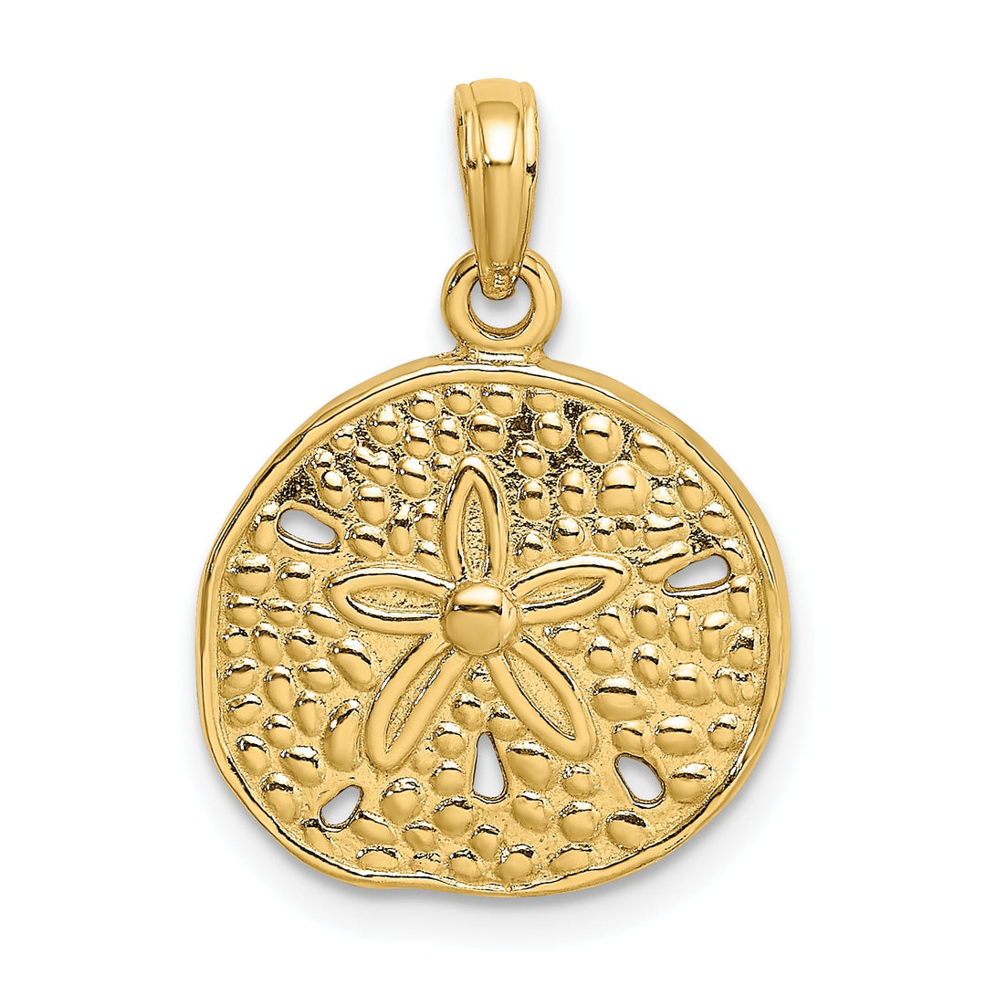 10K Yellow Gold 2-D Cut-Out Sand Dollar Charm
