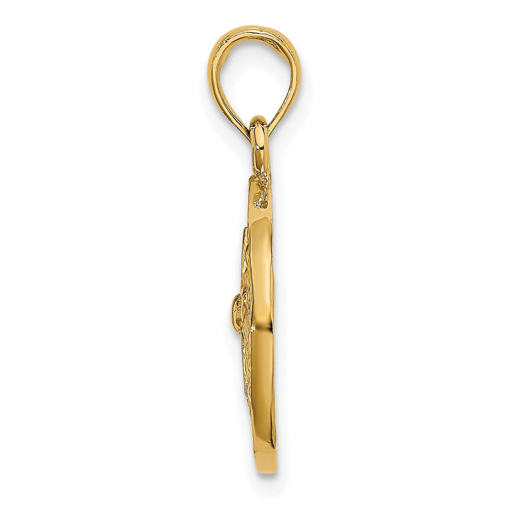 10K Yellow Gold 2-D Cut-Out Sand Dollar Charm