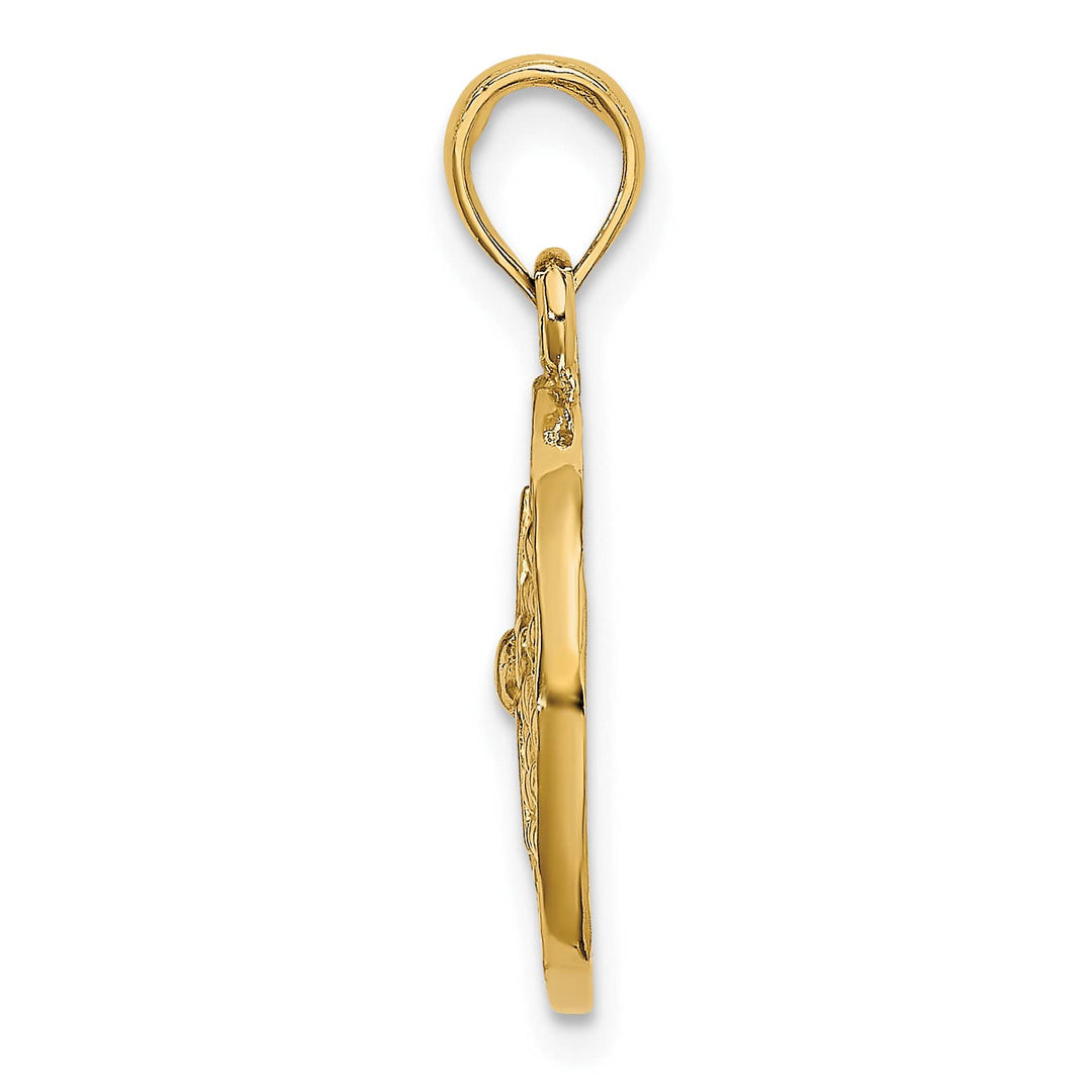 10K Yellow Gold 2-D Cut-Out Sand Dollar Charm