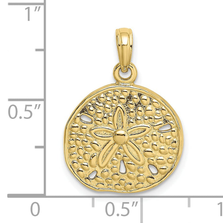10K Yellow Gold 2-D Cut-Out Sand Dollar Charm