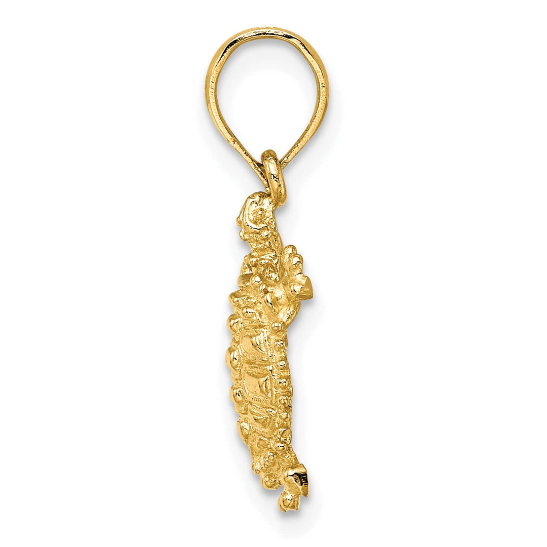 10K Yellow Gold 2-D Land Turtle Charm, Large