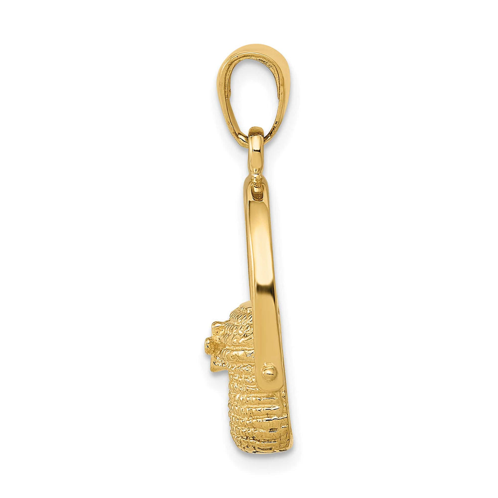 10K Yellow Gold 2-D Large Nantucket Basket Pendant