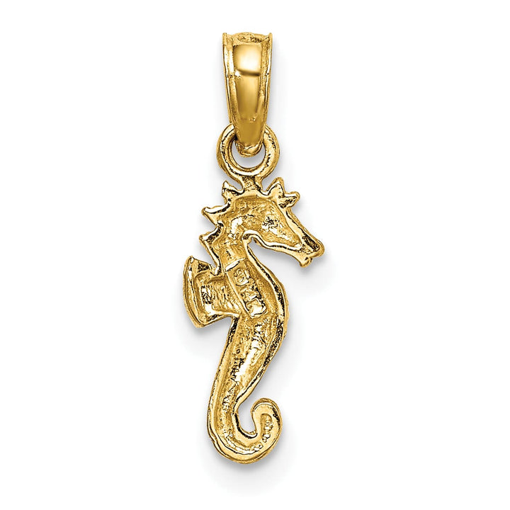 10K Yellow Gold 2-D Mini Seahorse Charm