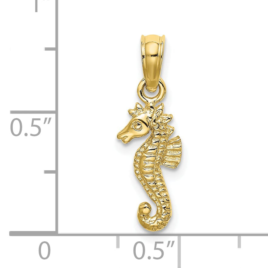 10K Yellow Gold 2-D Mini Seahorse Charm