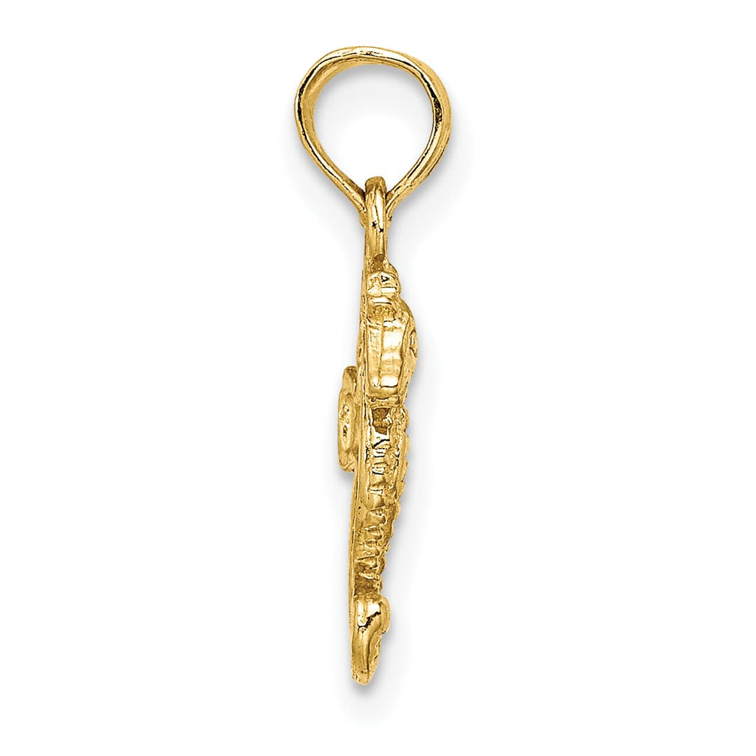 10K Yellow Gold 2-D Mini Seahorse Charm