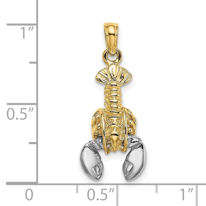 10K Yellow Gold 2-D Moveable Lobster Charm