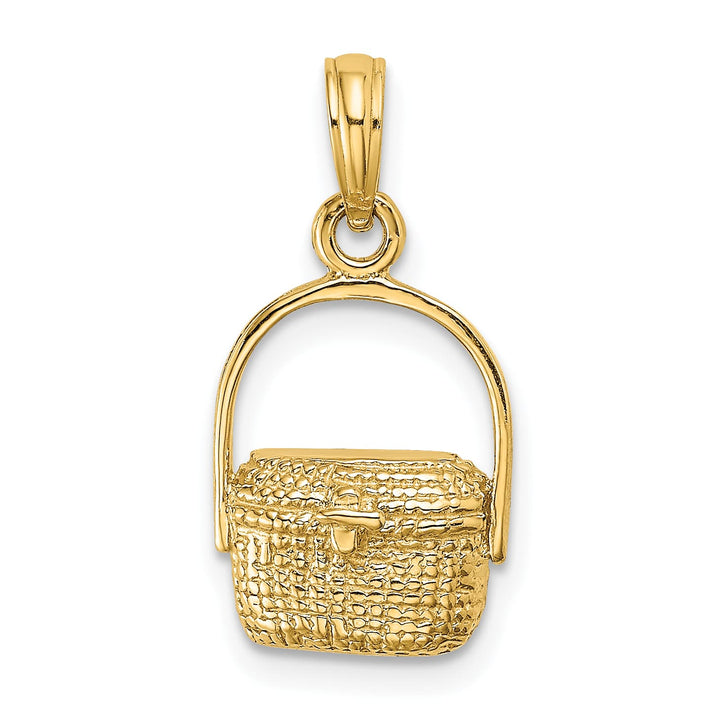 10K Yellow Gold 2-D Nantucket Basket Charm, Large