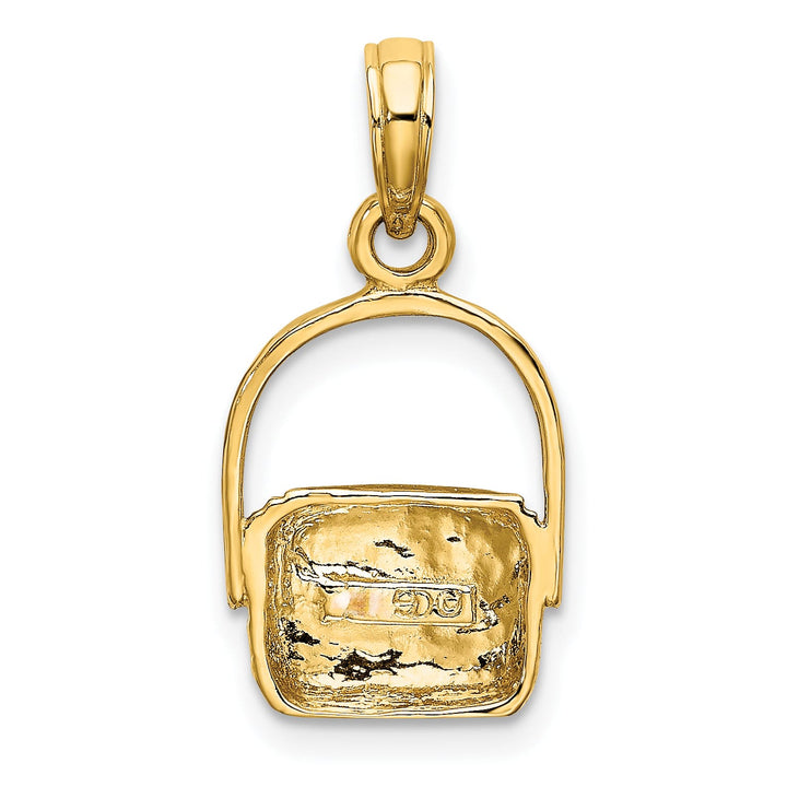 10K Yellow Gold 2-D Nantucket Basket Charm, Large