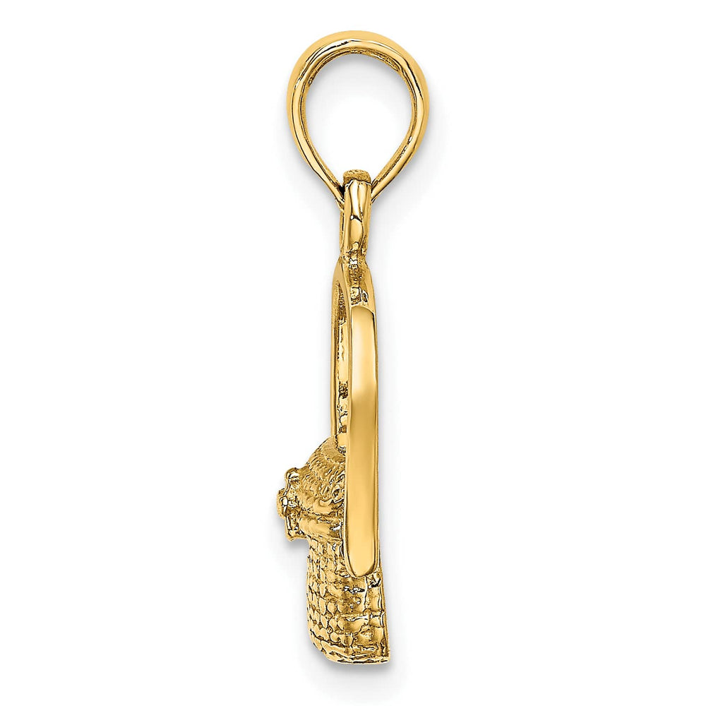 10K Yellow Gold 2-D Nantucket Basket Charm, Large