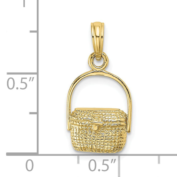 10K Yellow Gold 2-D Nantucket Basket Charm, Large