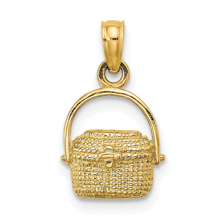10K Yellow Gold 2-D Nantucket Basket Charm, Small