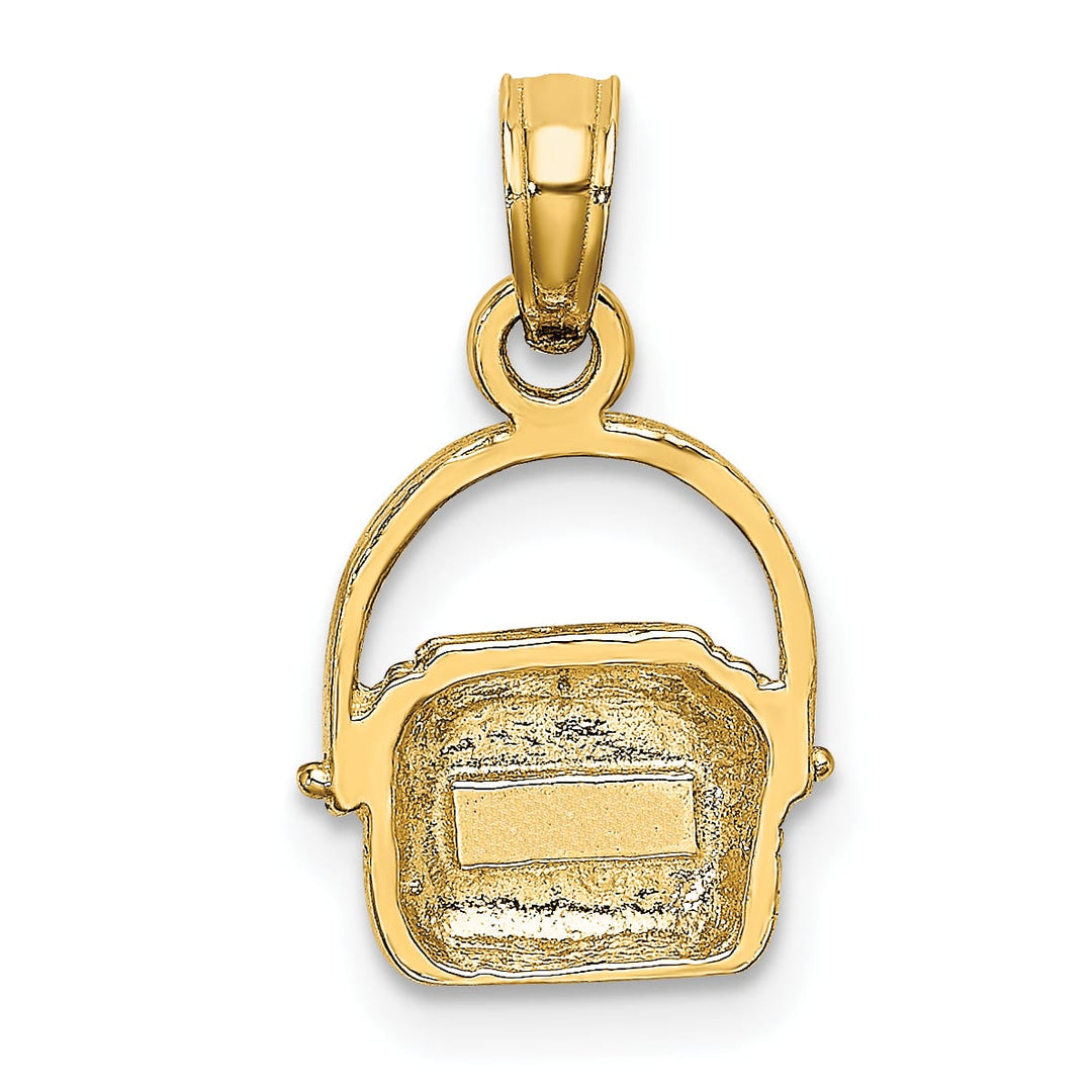 10K Yellow Gold 2-D Nantucket Basket Charm, Small
