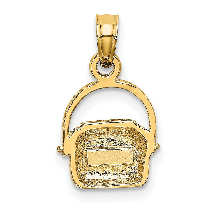 10K Yellow Gold 2-D Nantucket Basket Charm, Small