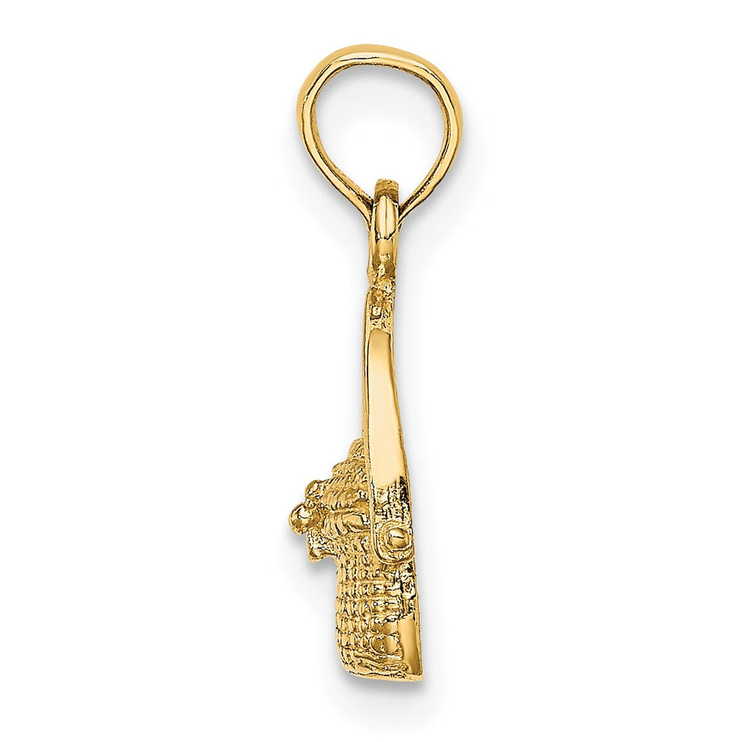 10K Yellow Gold 2-D Nantucket Basket Charm, Small