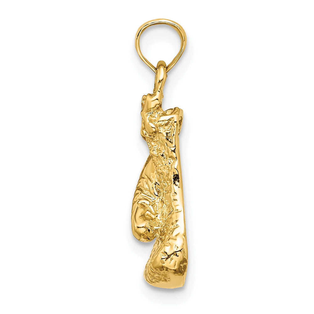 10K Yellow Gold 2-D Polished and Textured Single Boxing Glove Charm