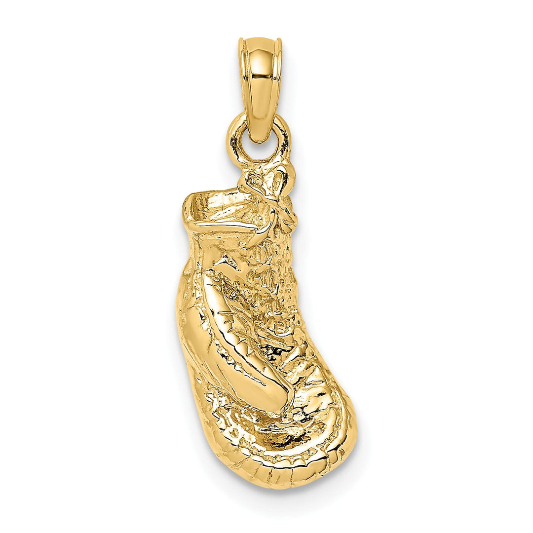 10K Yellow Gold 2-D Polished and Textured Single Boxing Glove Charm