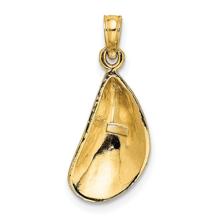 10K Yellow Gold 2-D Polished Mussel Shell Charm