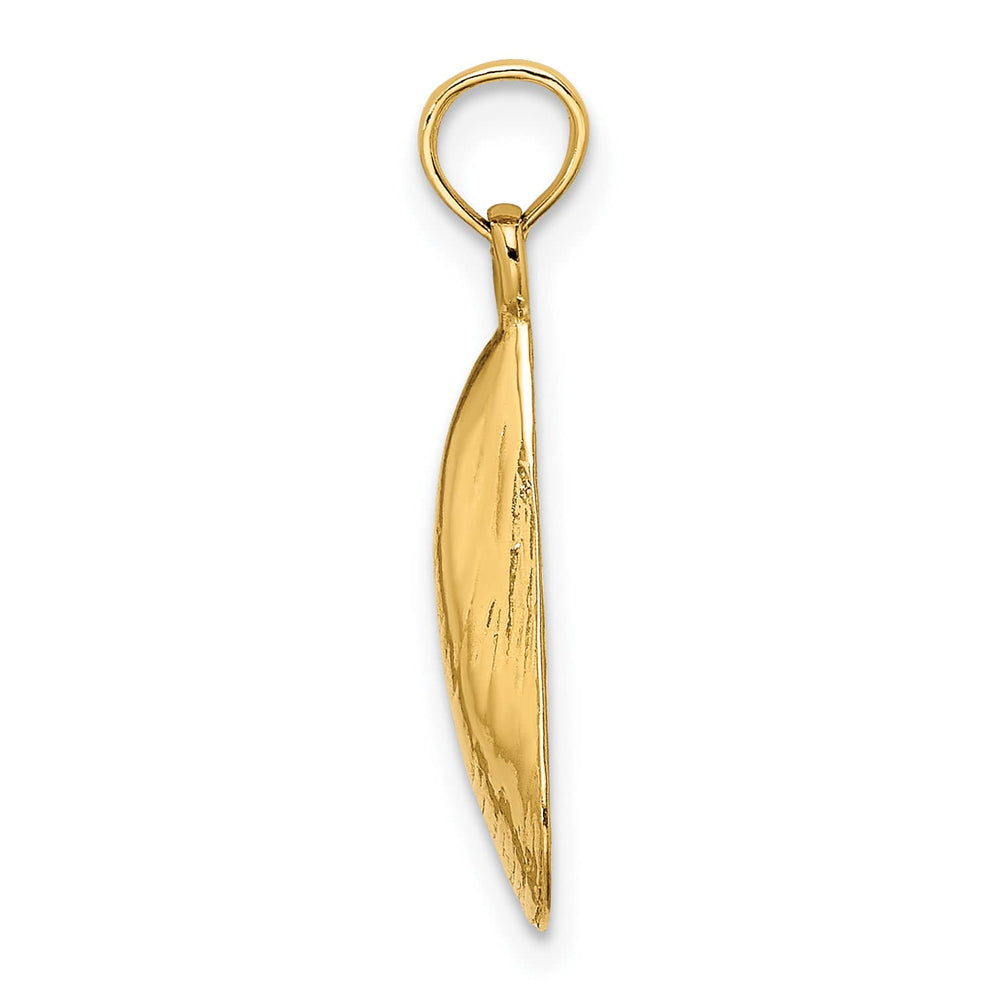 10K Yellow Gold 2-D Polished Mussel Shell Charm