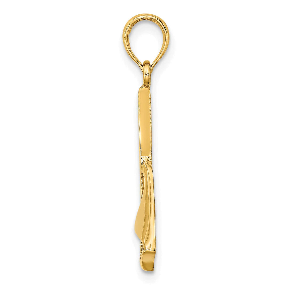 10K Yellow Gold 2-D Polished Sailboat Charm
