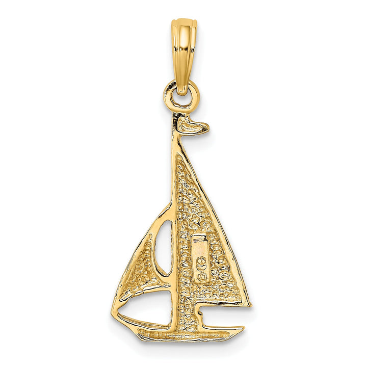 10K Yellow Gold 2-D Polished Sailboat Charm