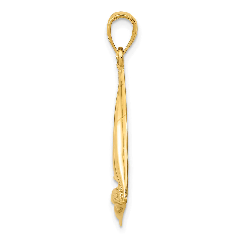 10K Yellow Gold 2-D Sailboat Pendant
