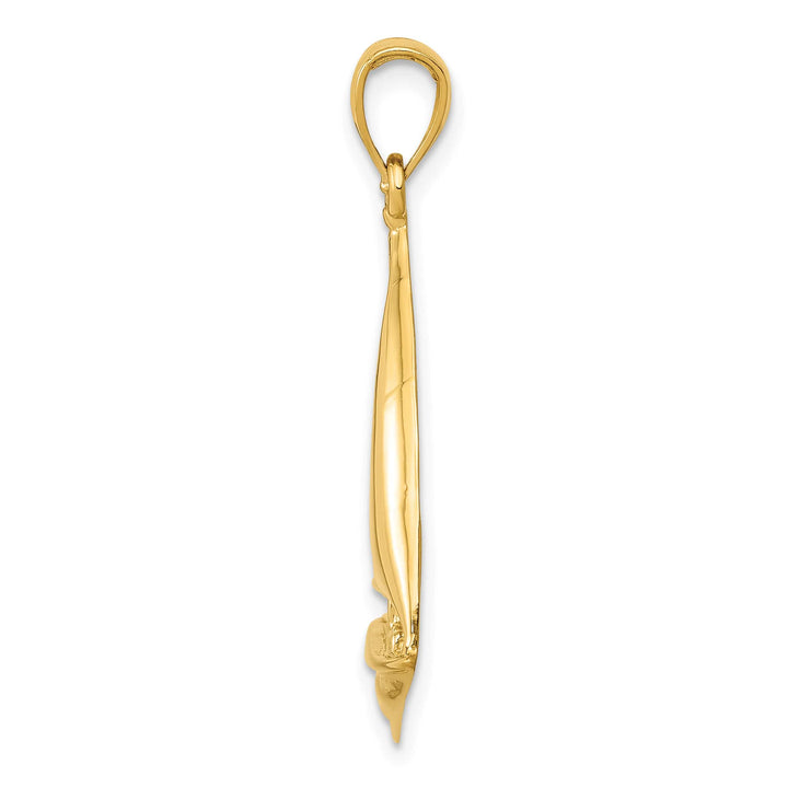 10K Yellow Gold 2-D Sailboat Pendant