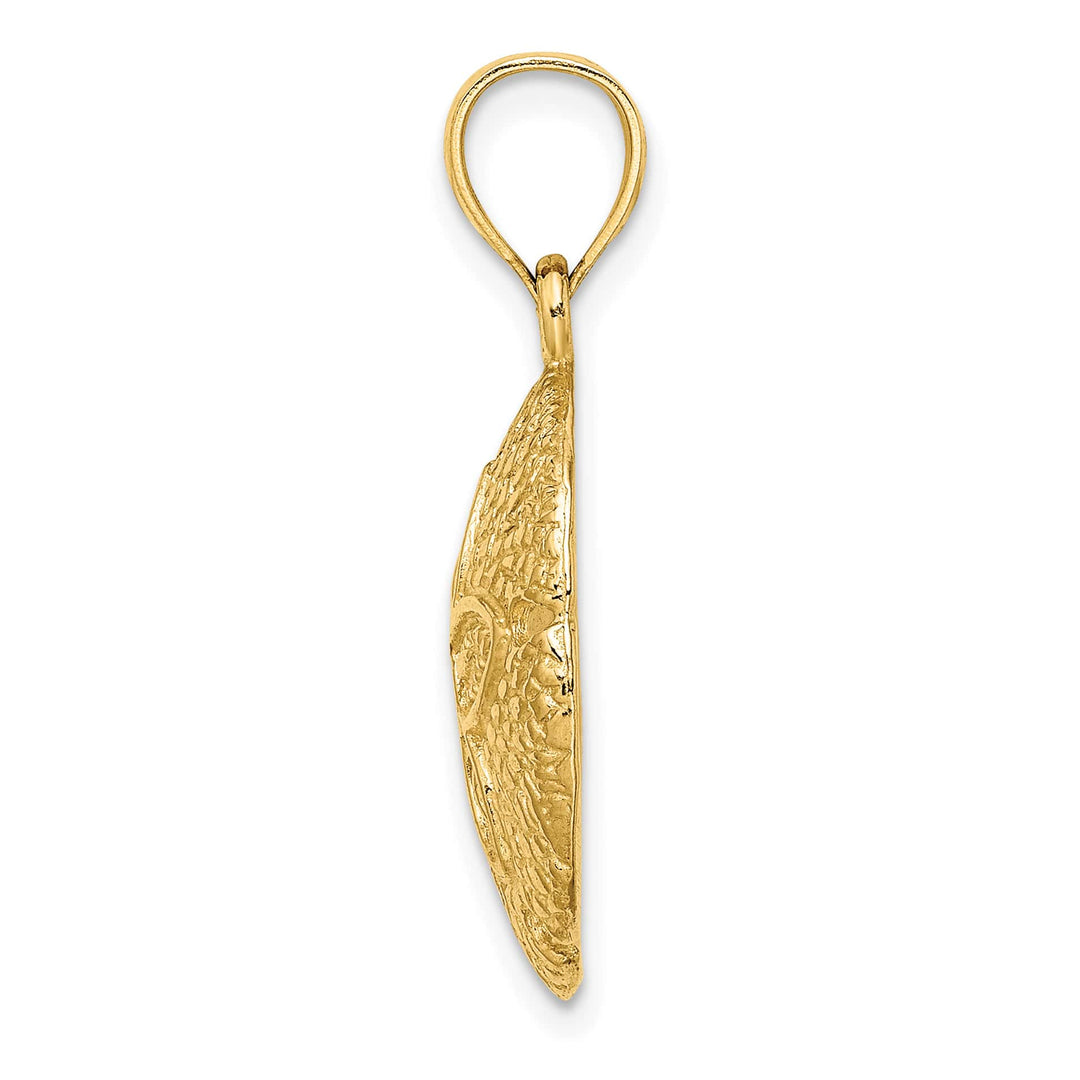 10K Yellow Gold 2-D Sand Dollar Charm, 19x17.6mm
