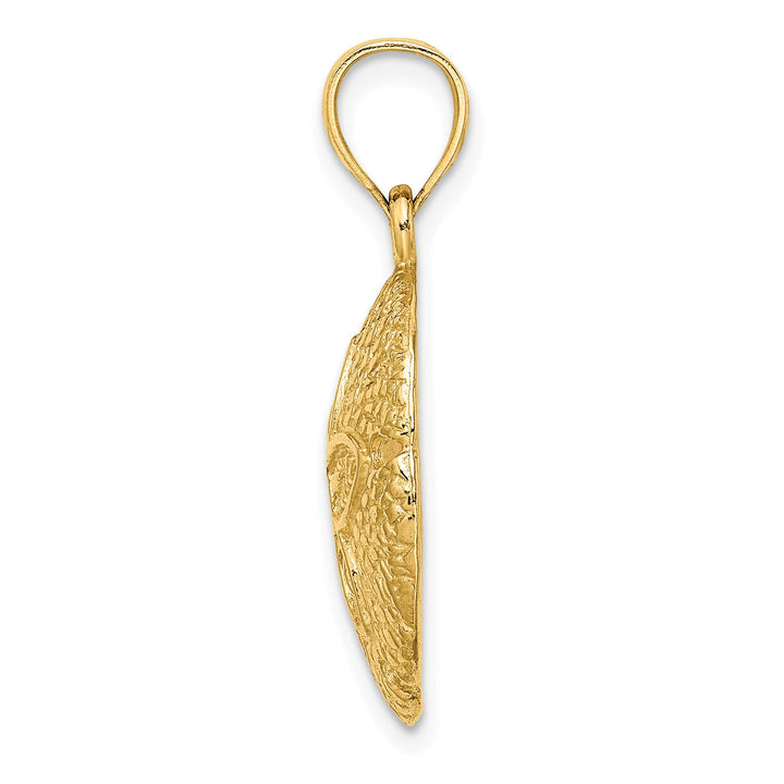 10K Yellow Gold 2-D Sand Dollar Charm, 19x17.6mm