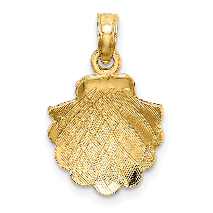 10K Yellow Gold 2-D Scallop Shell Charm, Small