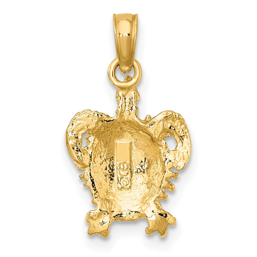 10K Yellow Gold 2-D Sea Turtle with Spiny Shell Charm, Small