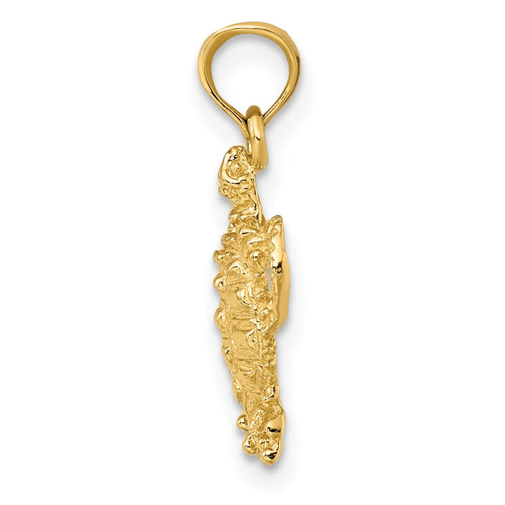 10K Yellow Gold 2-D Sea Turtle with Spiny Shell Charm, Small