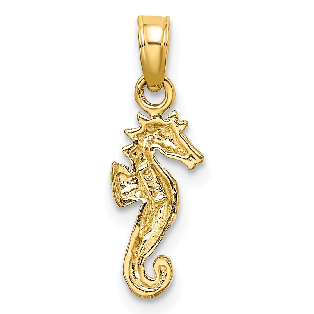 10K Yellow Gold 2-D Seahorse Charm