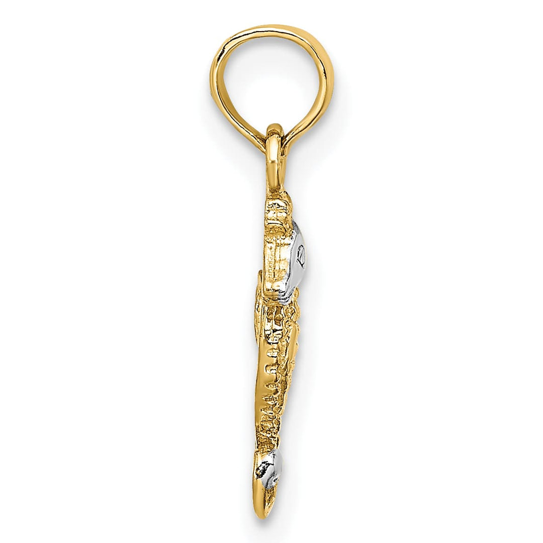 10K Yellow Gold 2-D Seahorse Charm