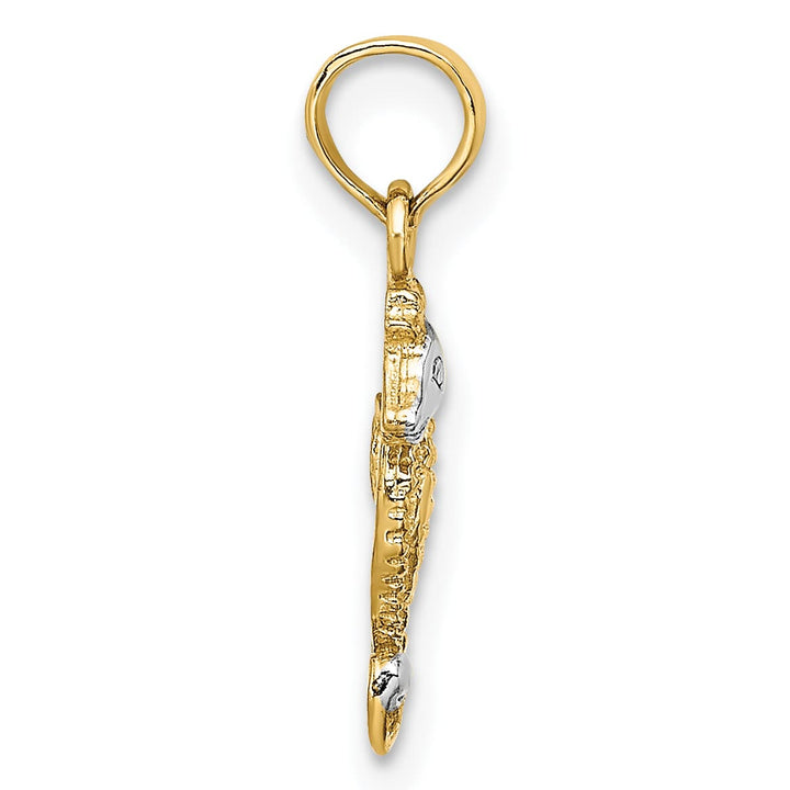 10K Yellow Gold 2-D Seahorse Charm
