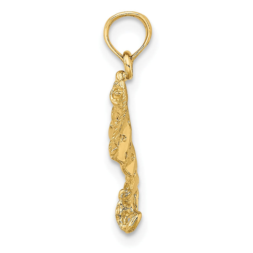 10K Yellow Gold 2-D Spotted Eagle Ray with Holes Charm, Small