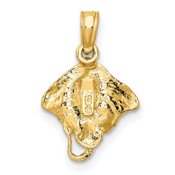 10K Yellow Gold 2-D Stingray Charm, 12.2mm