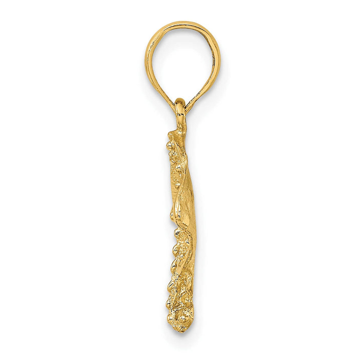 10K Yellow Gold 2-D Stingray Charm, 14.8mm