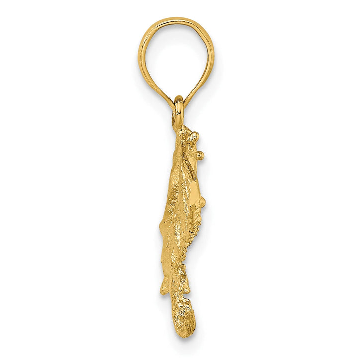 10K Yellow Gold 2-D Stingray Charm, 15.5mm