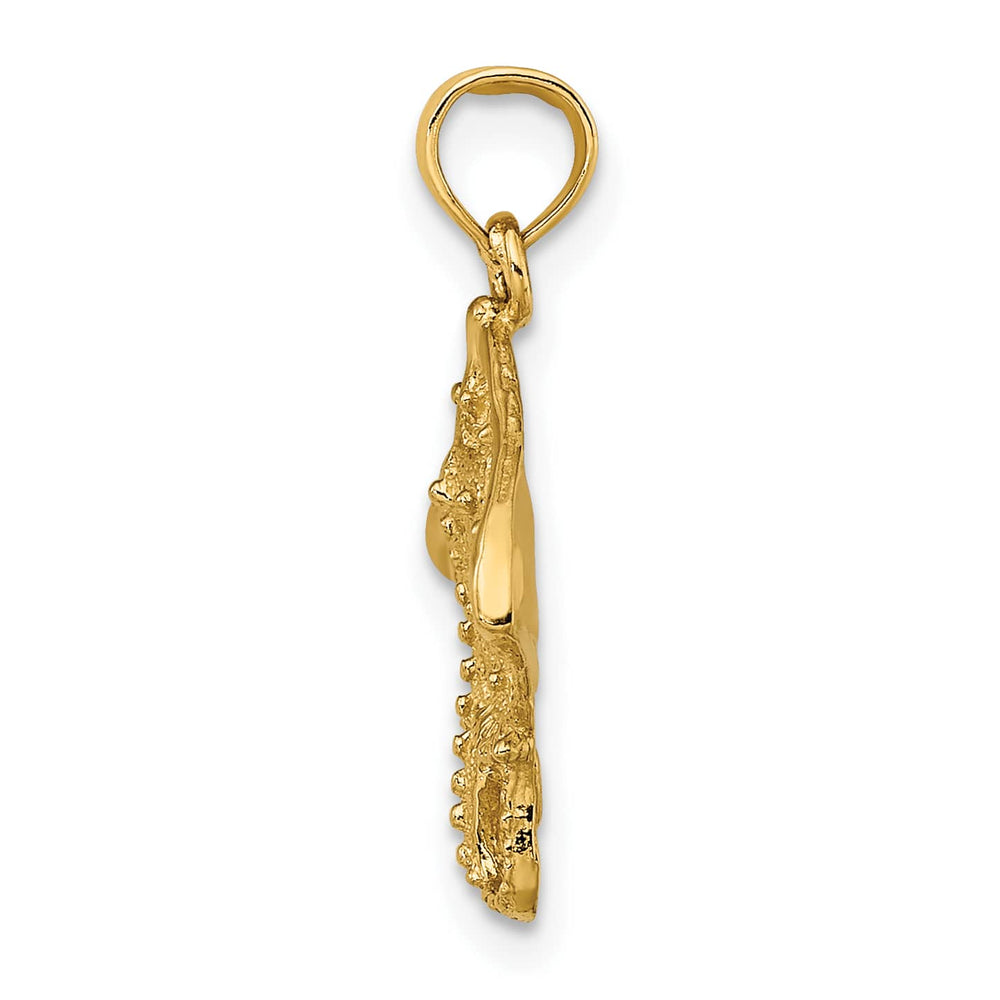 10K Yellow Gold 2-D Stingray Charm, 15.6mm