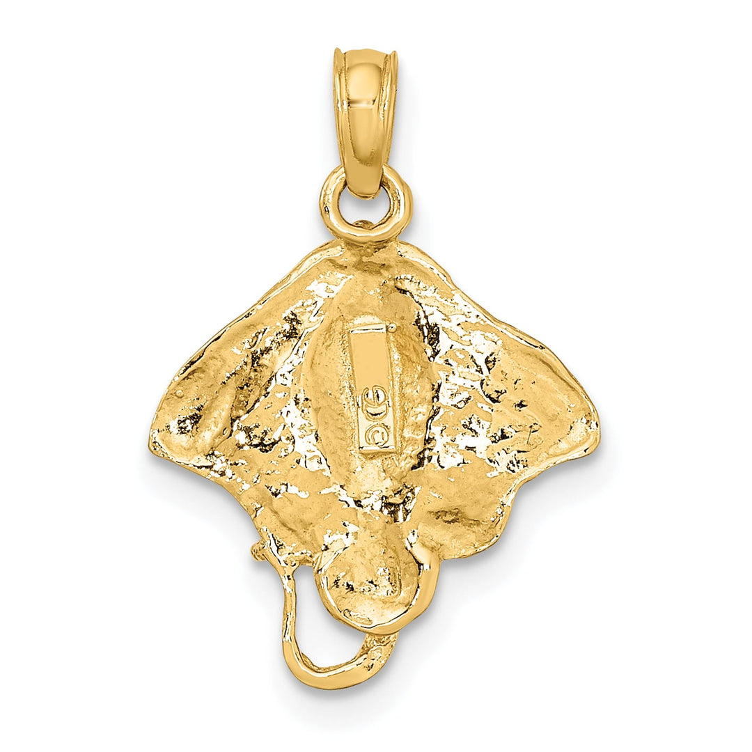 10K Yellow Gold 2-D Stingray Charm, 15.6mm