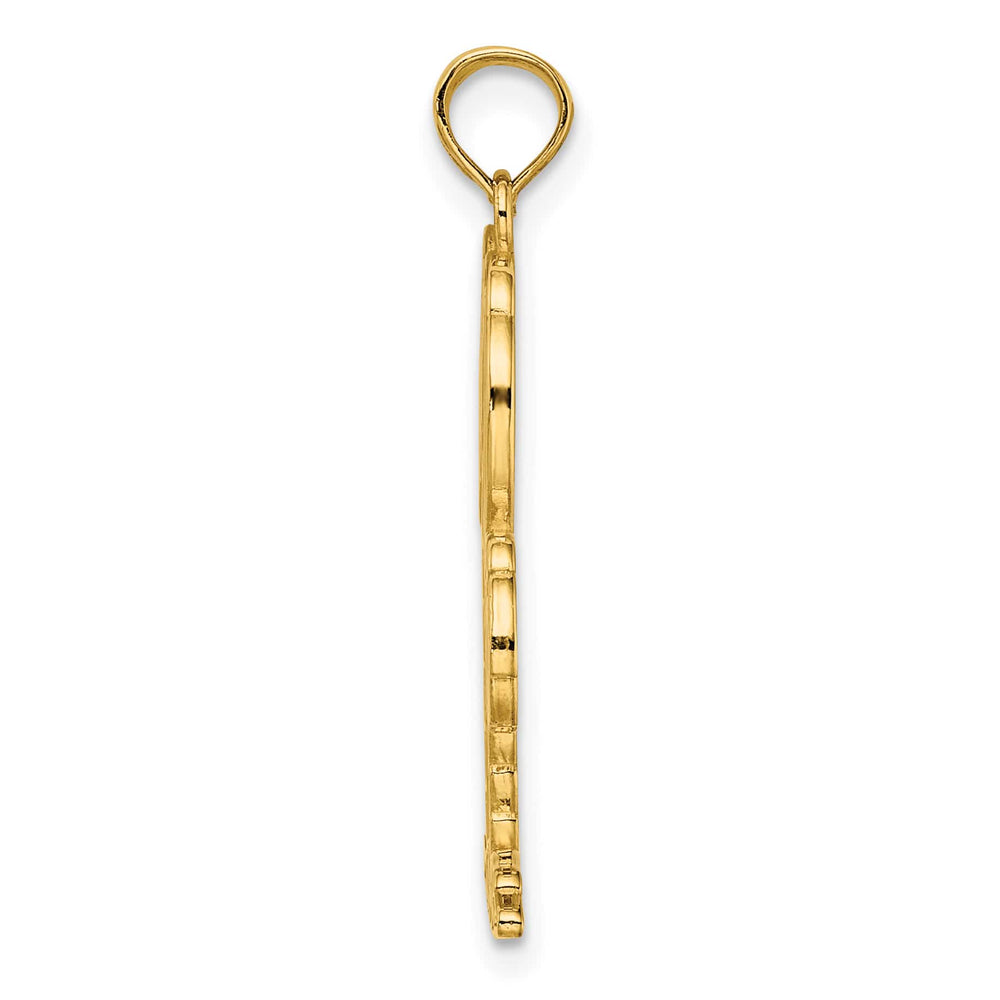 10K Yellow Gold 2-D Textured Double Palm Trees Charm
