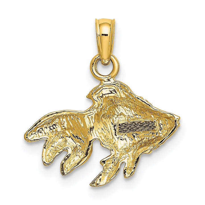 10K Yellow Gold 2-D Textured Gold Fish Charm