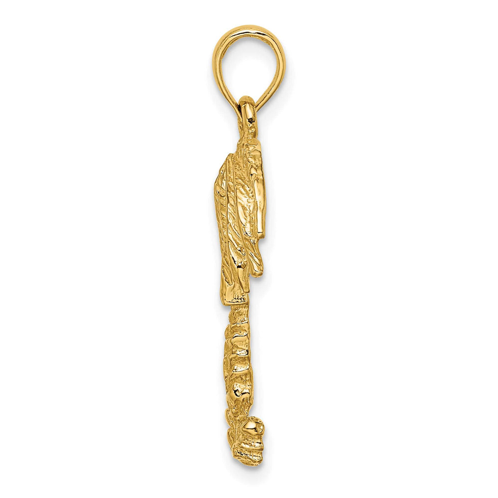 10K Yellow Gold 2-D Textured Single Palm Tree Charm