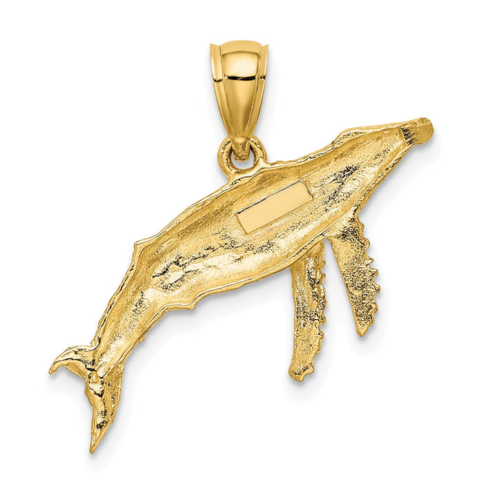 10K Yellow Gold 2-D Textured Whale Charm