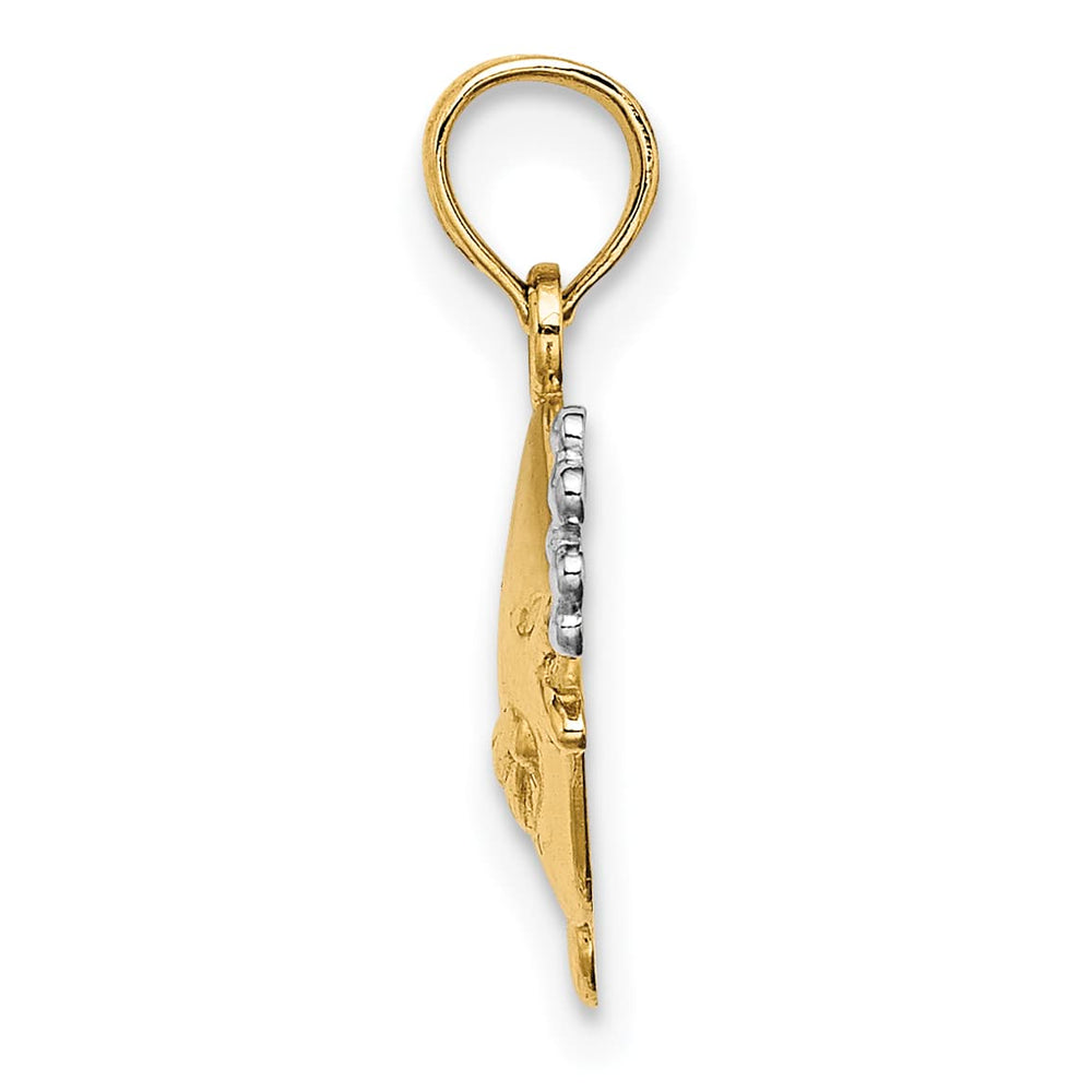 10K Yellow Gold 2-D Tropical Fish with Bubbles Charm